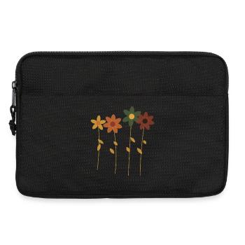 Fleurs rétro en rangée - Sacoche pour ordinateur portable 13 pouces - noir - Devant