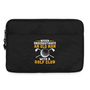 Ne jamais sous-estimer un vieil homme avec un club de golf - Sacoche pour ordinateur portable 13 pouces - noir - Devant