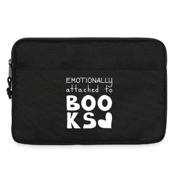 Emotionally Attached To Books, White - Laptop bag 13" - black - Front