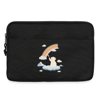 L’ours polaire peint un arc-en-ciel - Sacoche pour ordinateur portable 13 pouces - noir - Devant