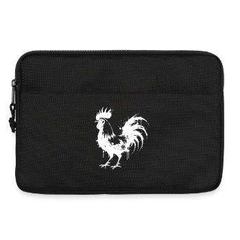 Abstract Rooster White Ink Splatter - Laptop bag 13" - black - Front