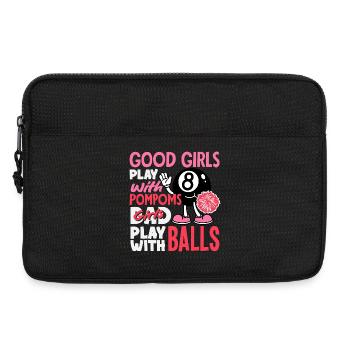 Böse Mädchen Spielen Mit Bällen Billard Lustig - Laptoptasche 13" - Schwarz - Vorne