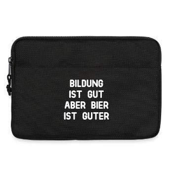 Bildung ist gut aber Bier ist guter - Laptoptasche 13" - Schwarz - Vorne