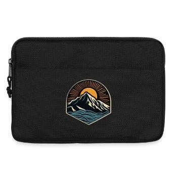 Bergsonne Wellen Patch - Laptoptasche 13" - Schwarz - Vorne