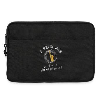 je peux pas, j'ai saxophone - Sacoche pour ordinateur portable 13 pouces - noir - Devant