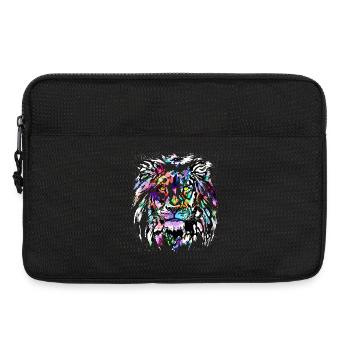 Tête de Lion colorée - Signe du Lion - Sacoche pour ordinateur portable 13 pouces - noir - Devant