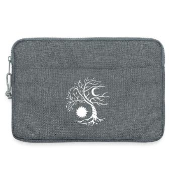Baum des Lebens weiße Sonne und Mond - Laptoptasche 13" - Grau meliert - Vorne