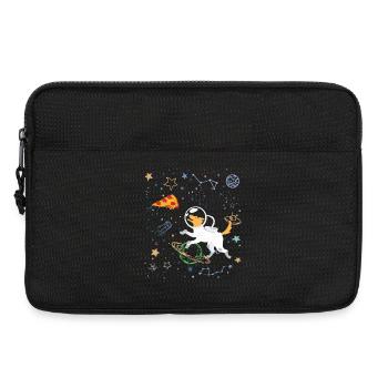 Cartoon Astronaut mit Weltraum und Pizza - Laptoptasche 13" - Schwarz - Vorne