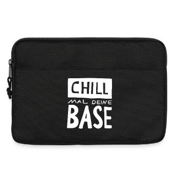 retro T-Shirt Chill mal deine Base - Laptoptasche 13" - Schwarz - Vorne