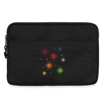 bunte Sterne am Sternenhimmel - Laptoptasche 13" - Schwarz - Vorne