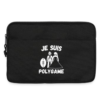 rugby, rugby sport, rugby humour - Sacoche pour ordinateur portable 13 pouces - noir - Devant