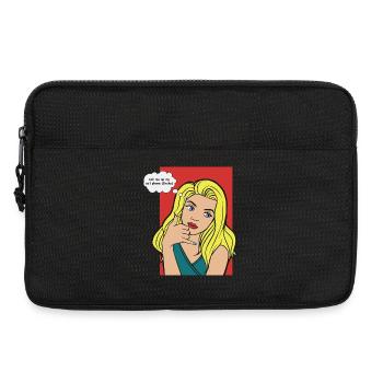 Pop-Art Blond mit Denkblase - Laptoptasche 13" - Schwarz - Vorne