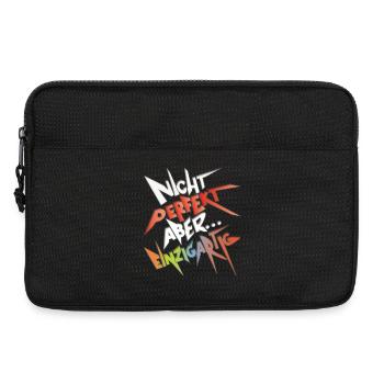 Witziger Spruch - Nicht perfekt aber einzigartig - Laptoptasche 13" - Schwarz - Vorne