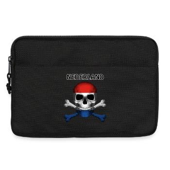 Crâne Jolly Roger Pirate Flag Nederland R6Z - Sacoche pour ordinateur portable 13 pouces - noir - Devant