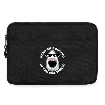Shark with sunglasses - Laptop bag 13" - black - Front