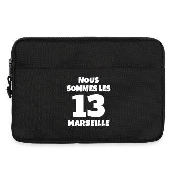 Marseille, je suis Marseillais fierté Marseillaise - Sacoche pour ordinateur portable 13 pouces - noir - Devant