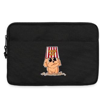 Popcorn Kino Hund Filme Film Filmabend - Laptoptasche 13" - Schwarz - Vorne