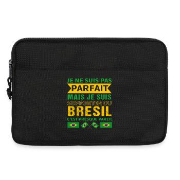 Supporter du Brésil cadeau supporter brésilien - Sacoche pour ordinateur portable 13 pouces - noir - Devant