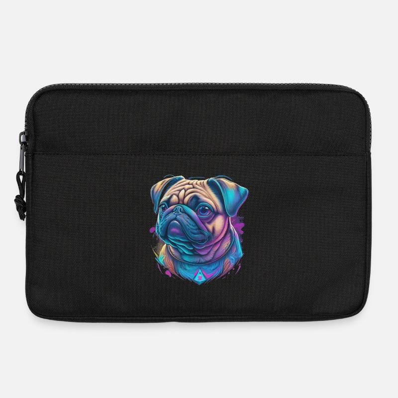 Mops Kopf - Laptoptasche 13" - Schwarz