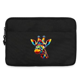Giraffe colored and painted like Harlequin - Laptop bag 13" - black - Front