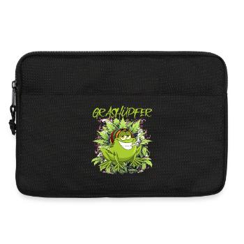 Grashüpfer Chill im Cannabis Style - Laptoptasche 13" - Schwarz - Vorne