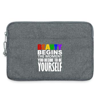 LGBTQIA+ - Sacoche pour ordinateur portable 13 pouces - gris chiné - Devant