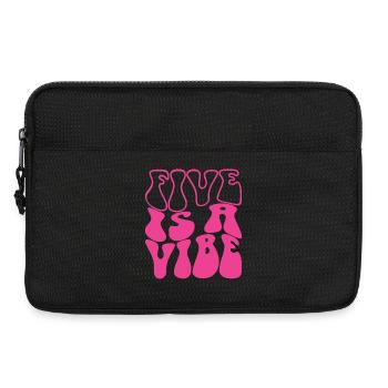 Five Is A Vibe Pink 5 Jahre alte Mädchen 5. Geburtstag - Laptoptasche 13" - Schwarz - Vorne