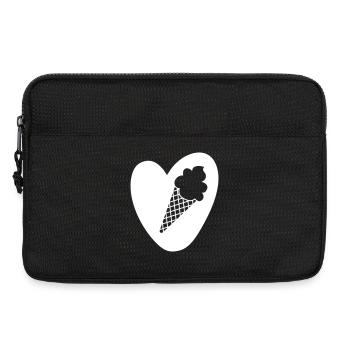 Coeur Crème Glacée Gaufre D’été Snacking Bonbons Délicieux Amour - Sacoche pour ordinateur portable 13 pouces - noir - Devant