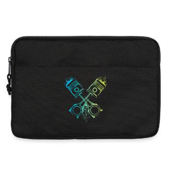 v8 piston car flames musclecar engine colors logo - Laptop bag 13" - black - Front