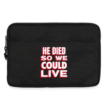 Humorvolles Zitat über Leben und Tod - Laptoptasche 13" - Schwarz - Vorne