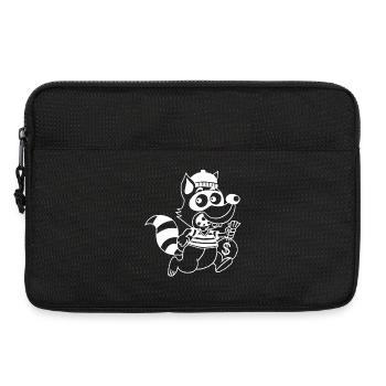 Dieb Waschbär (Weiß) - Laptoptasche 13" - Schwarz - Vorne