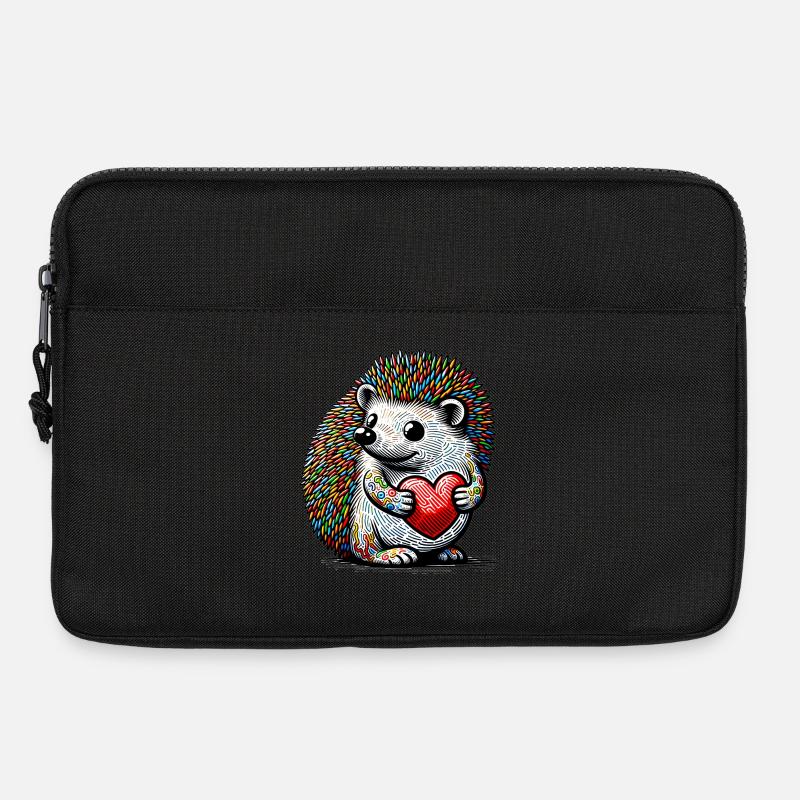 Igel mit Herz - Laptoptasche 13" - Schwarz