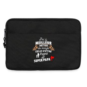Citation Drôle Papa Super Papa - Sacoche pour ordinateur portable 13 pouces - noir - Devant