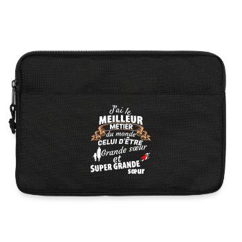 Citation humoristique pour grande sœur - Sacoche pour ordinateur portable 13 pouces - noir - Devant