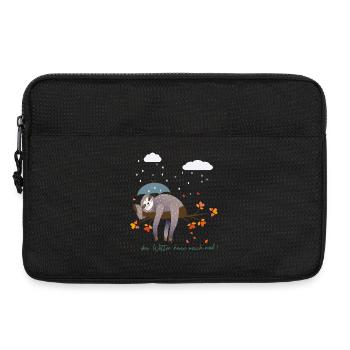 Sloth in the rain - Laptop bag 13" - black - Front