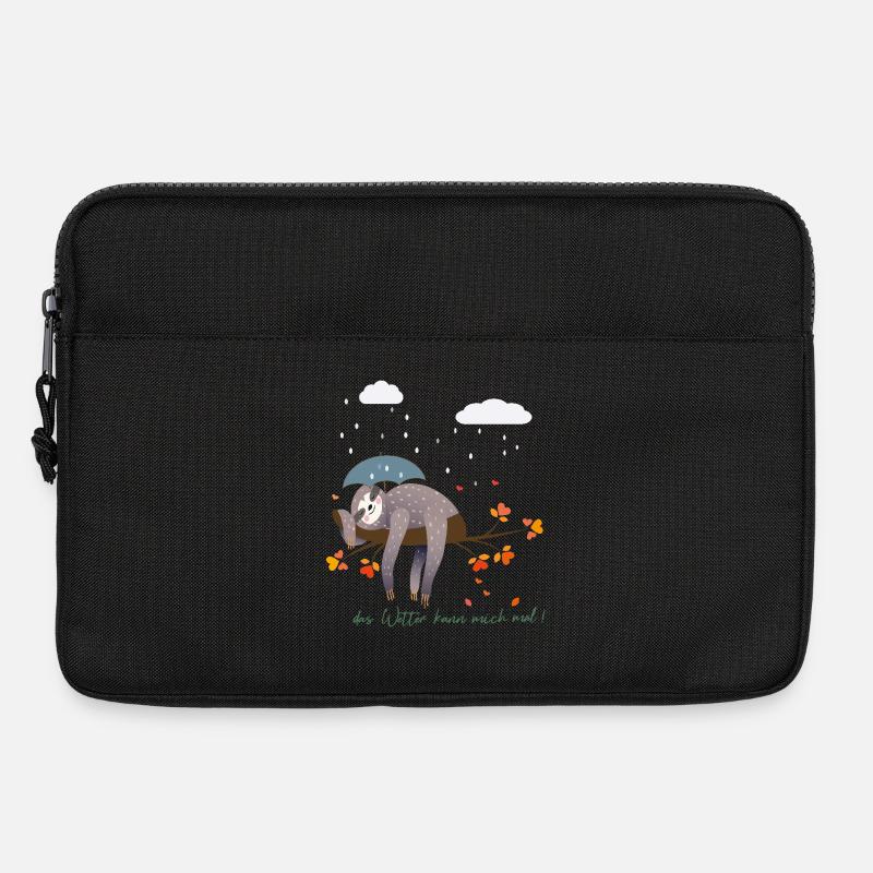 Faultier im Regen - Laptoptasche 13" - Schwarz