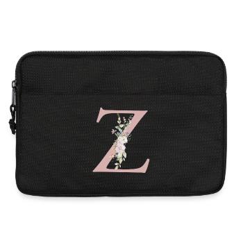 Z Monogram, Floral, Personnalisable - Sacoche pour ordinateur portable 13 pouces - noir - Devant