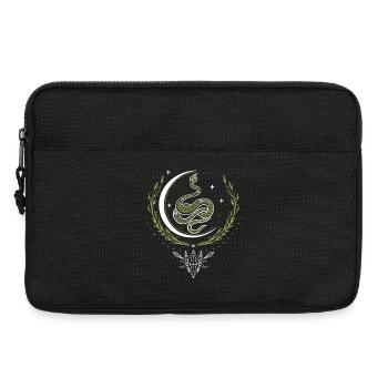 Serpent avec croissant de lune et cristaux - Sacoche pour ordinateur portable 13 pouces - noir - Devant