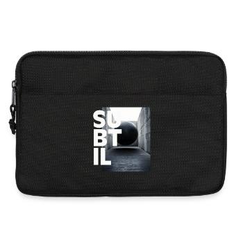 Weightlessness, subtle black and white, graphic design - Laptop bag 13" - black - Front