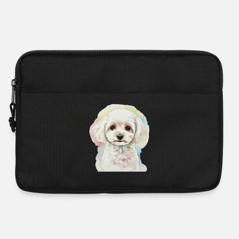 Aquarellstil Hundeporträt - Laptoptasche 13" - Schwarz
