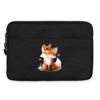 Fuchs und Schmetterling - Laptoptasche 13" - Schwarz - Vorne