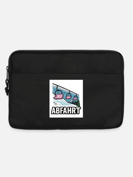 Ski lift and mountain motif with adventure charm - Laptop bag 13" - black