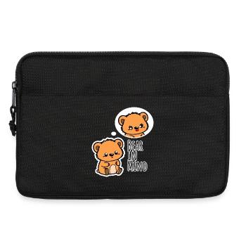 The cute bear thinks of his sweet girlfriend! - Laptop bag 13" - black - Front