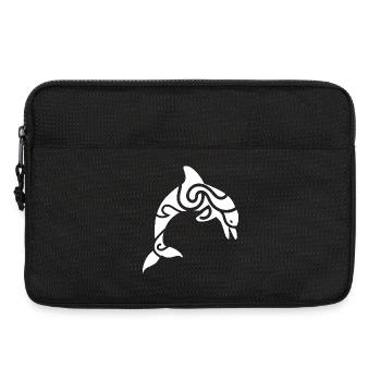 Tribal Delphin – Tattoo & Meer Freiheit - Laptoptasche 13" - Schwarz - Vorne