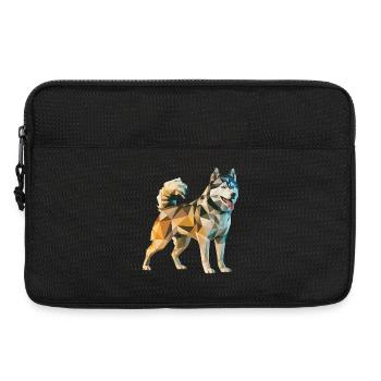Siberian Husky - Cooles Low Poly Logo - Laptoptasche 13" - Schwarz - Vorne