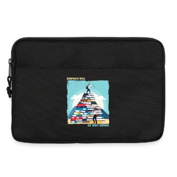 Bücherstapel Aufstieg - Laptoptasche 13" - Schwarz - Vorne