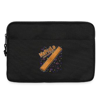 Holzlatte mit Konfetti-Herzen (MoPraLa) - Laptoptasche 13" - Schwarz - Vorne
