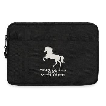 Mein Glück hat vier Hufe - Laptoptasche 13" - Schwarz - Vorne