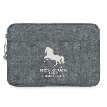 My happiness has four hooves - Laptop bag 13" - heather grey - Front