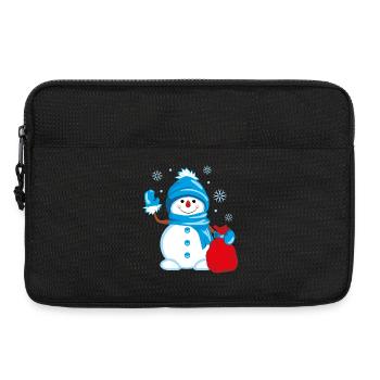Waving snowman with a bag of gifts - Laptop bag 13" - black - Front